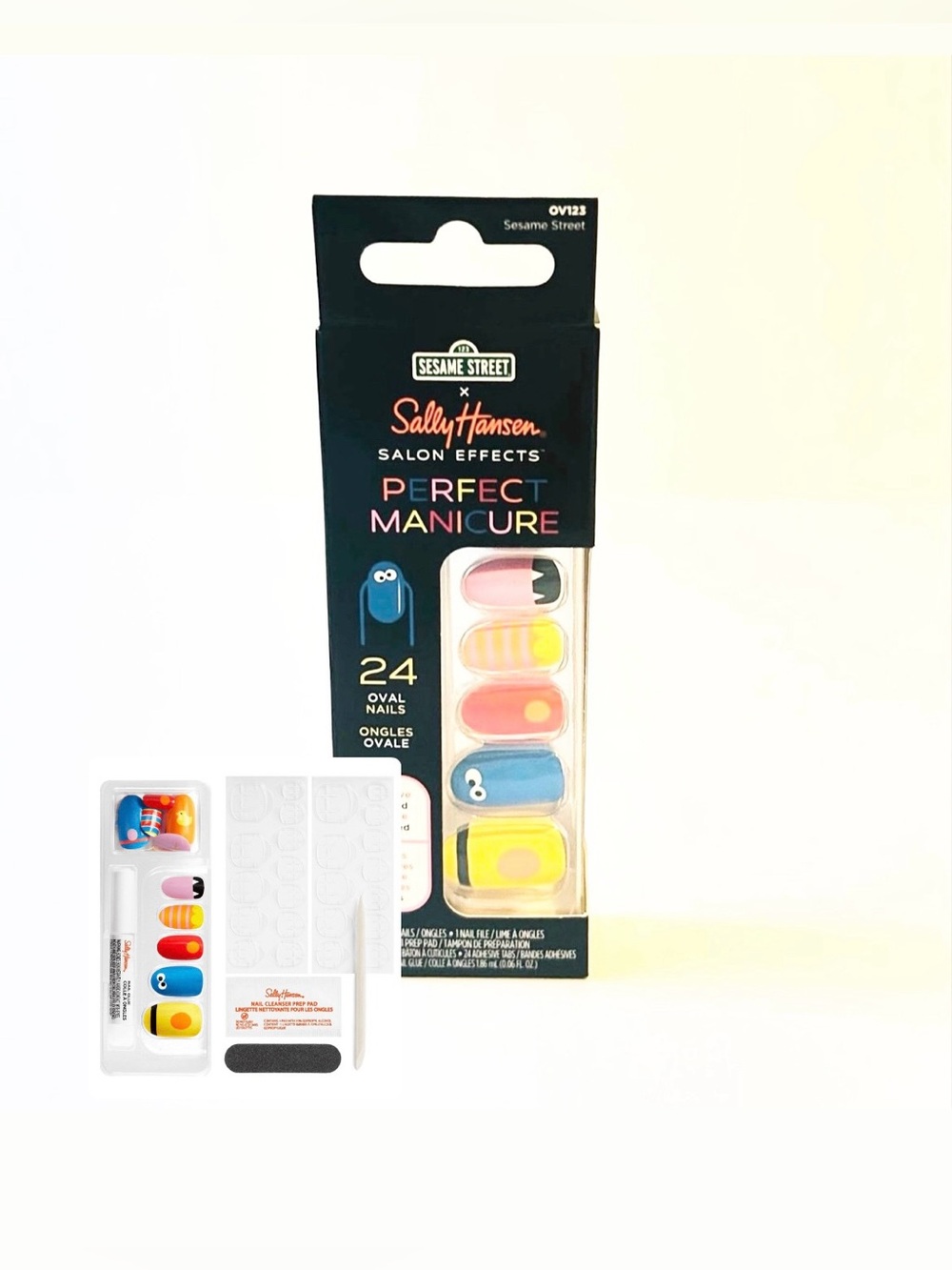 Sally Hansen 123 Sesame Street Perfect Manicure Press-On Oval Nail Kit